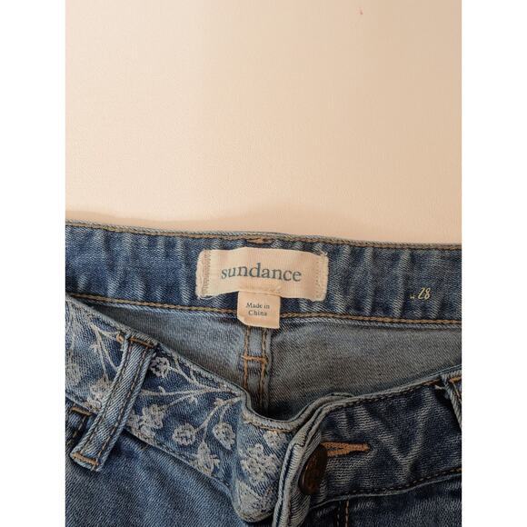 Sundance Women's Bella Etched Floral Print Straight Jeans Size 28 Boho - Picture 6 of 14